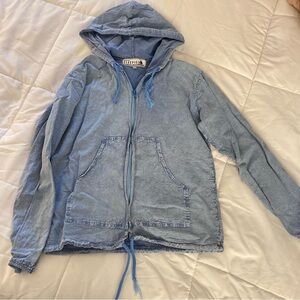 Light Blue Zip-Up Hoodie
